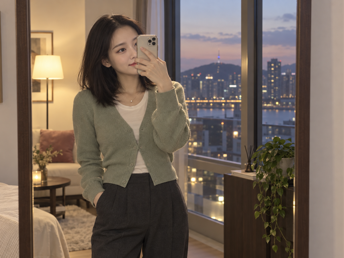 경기도 안산시 이동과 방문 일정을 안내하는 젊은 성인 한국 여성 관리사